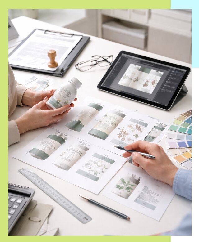 Профессиональная разработка дизайна и текста этикетки продукции в Бийске