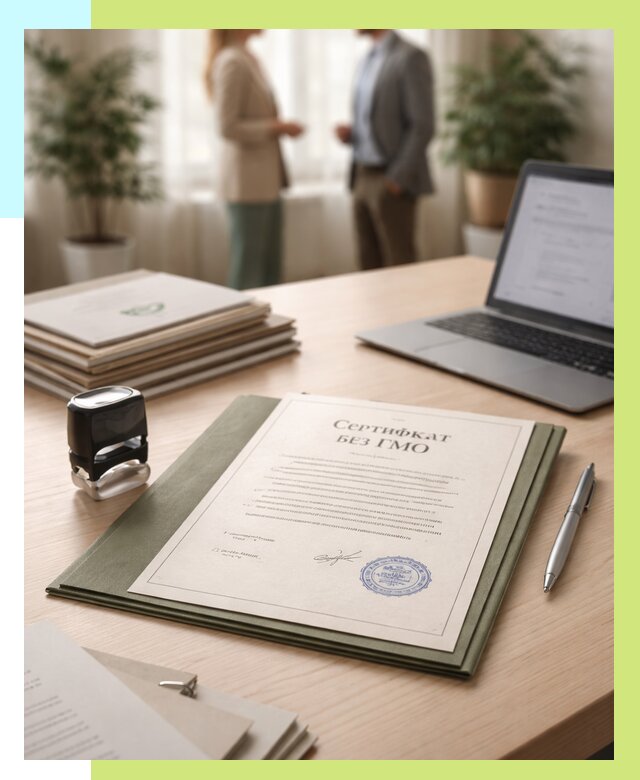 Сертификат без ГМО в Бийске от 7790 р. оформить срочно Алешин-Бск