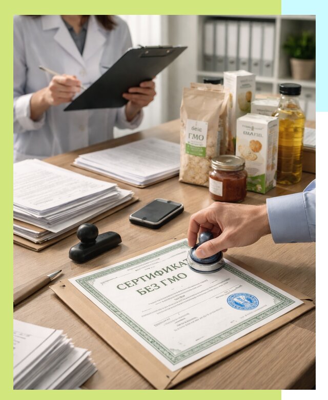 Получение сертификата Без ГМО для продукции в Бийске
